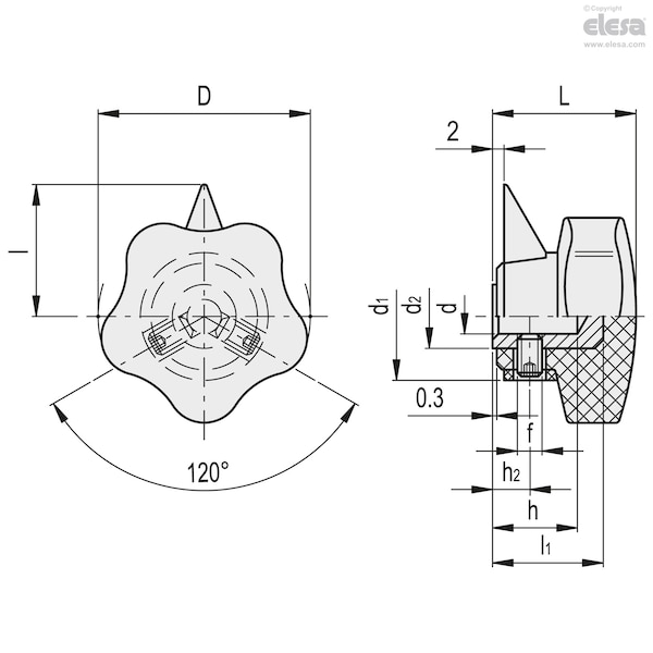 Lobe Knobs, VC.192/70 A-10+IN